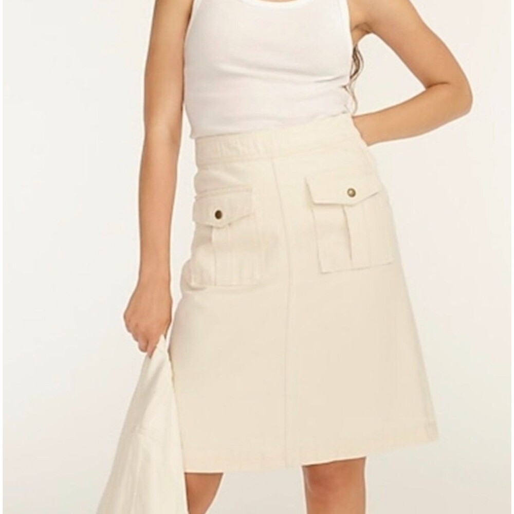 Cream Utility Pocket A-Line Skirt - Women